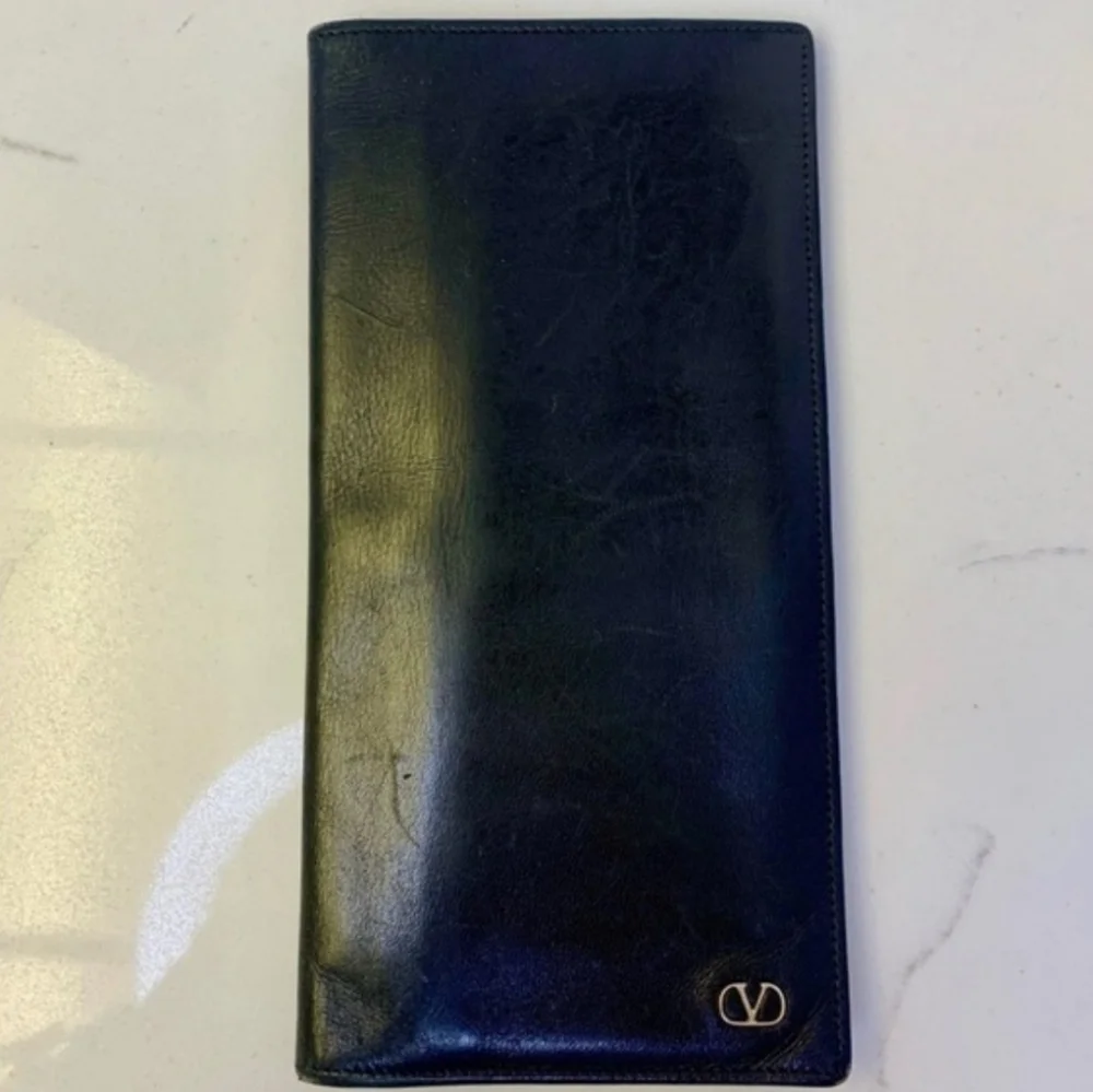 Valentino Midnight Blue Leather Wallet - Picture 1 of 5